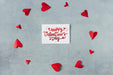 Free Top View Valentines Day Card Mockup Psd