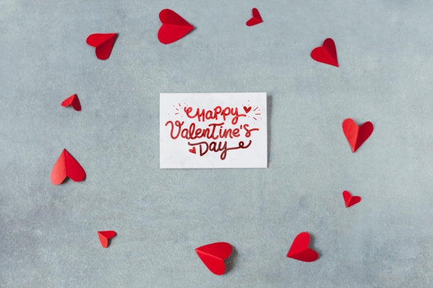Free Top View Valentines Day Card Mockup Psd