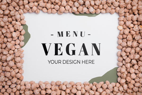 Free Top View Vegan Menu With Chickpeas Concept Psd