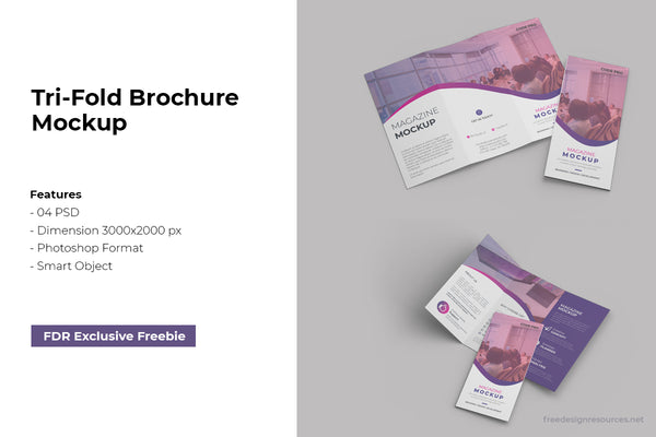 Free Tri-Fold Brochure Mockup