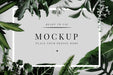 Free Tropical Foliage Design Frame Mockup Psd