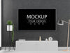 Free Tv Frame Mockup Interior In Living Room Psd