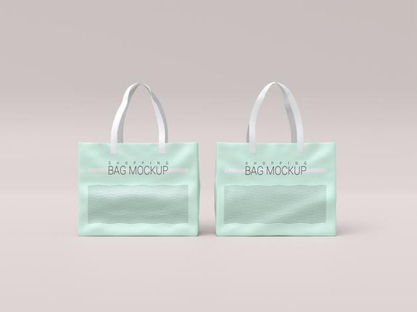 Free Two Realistic Shopping Bag Mockup Psd