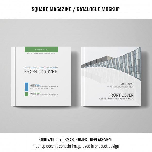 Free Two Square Magazine Or Catalogue Mockups Psd