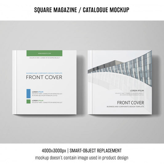 Free Two Square Magazine Or Catalogue Mockups Psd