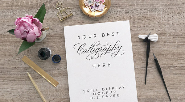 Free U.S. Paper Size Letterhead / Skill Display Mockup Psd