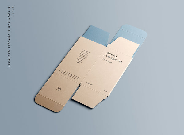 Free Unfolded Rectangle Box Mockup