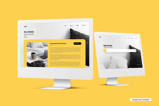 Free Unicolor Desktop Screen Mockup Psd