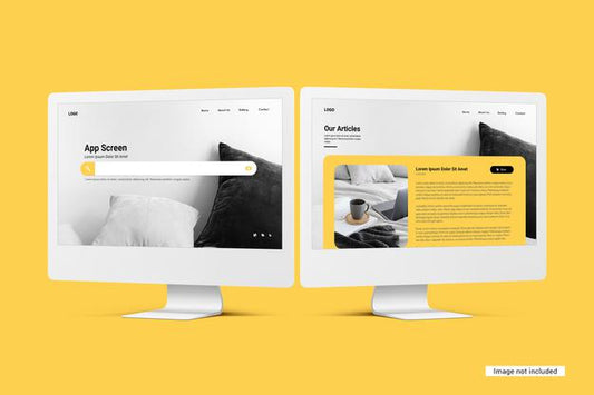 Free Unicolor Desktop Screen Mockup Psd