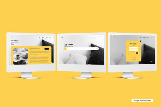 Free Unicolor Desktop Screen Mockup Psd