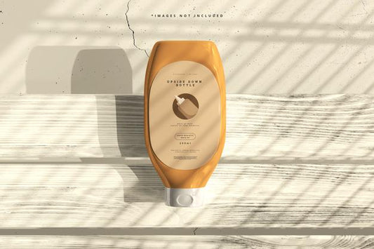 Free Upside Down Bottle Mockup Psd
