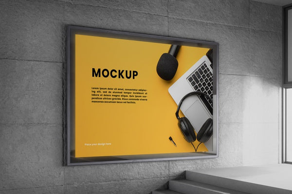 Free Urban Backlit Display System Mock-Up Psd