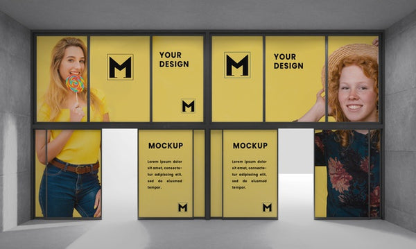 Free Urban Backlit Display System Mock-Up Psd