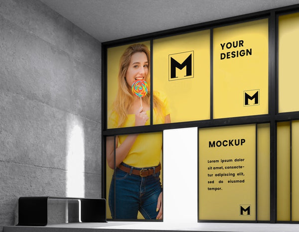 Free Urban Backlit Display System Mock-Up Psd