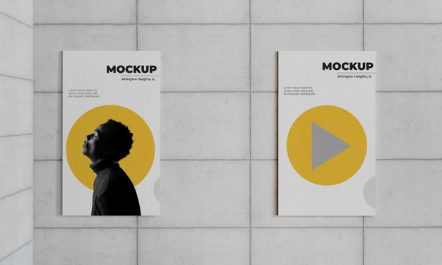 Free Urban Poster Grey Concrete Mock Up Psd
