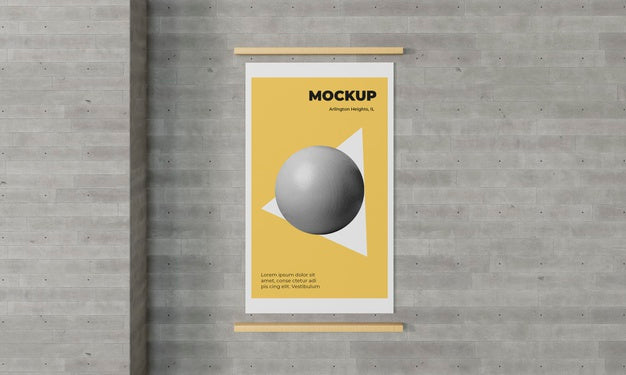 Free Urban Poster Grey Concrete Mock Up Psd