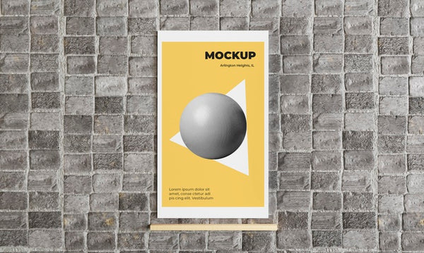 Free Urban Poster Grey Concrete Mock Up Psd