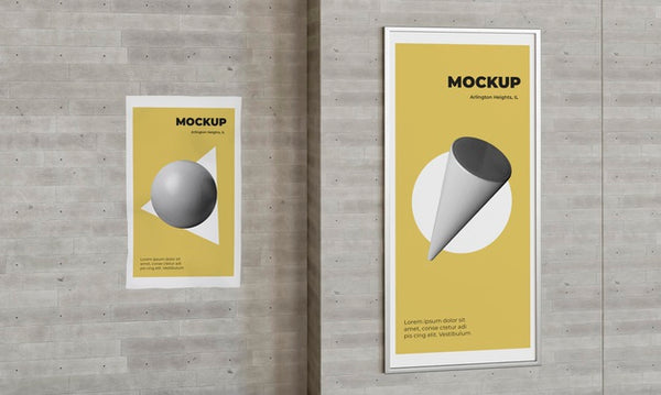 Free Urban Poster Grey Concrete Mock Up Psd