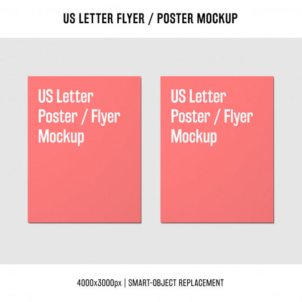 Free Us Letter Flyer Or Poster Mockup Next To Each Other Psd