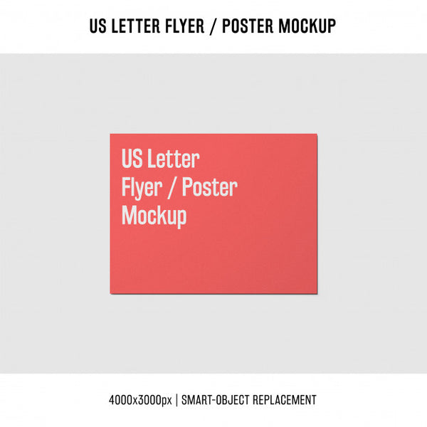 Free Us Letter Flyer Or Poster Mockup Psd