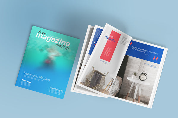 Free Us Letter Size Magazine Mockup