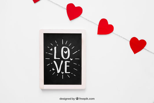 Free Valentine Elements And Frame Mockup Psd