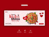 Free Valentine Food Menu And Delicious Pizza Facebook Cover Banner Template Psd