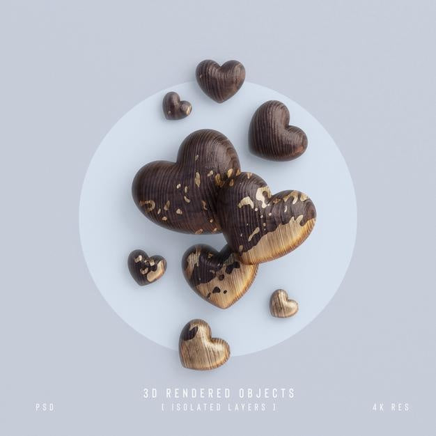 Free Valentines Day Cute Love Hearts Decorative Composition Isolated And Transparent 3D Rendering Psd