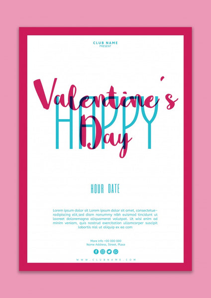 Free Valentines Day Poster Mockup Psd