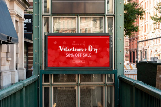 Free Valentine'S Day Sale Billboard Mock-Up Psd
