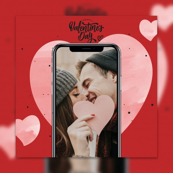 Free Valentines Day Smartphone Mockup Psd