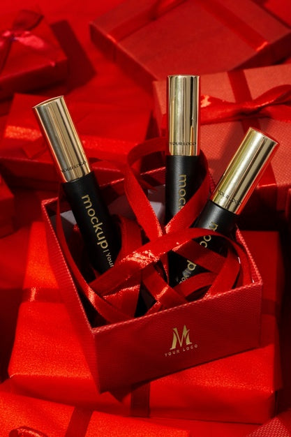 Free Valentines Day Still Life With Lipstick Mockup Psd
