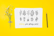 Free Various Ink Floral Drawings Botanical Mock-Up Psd