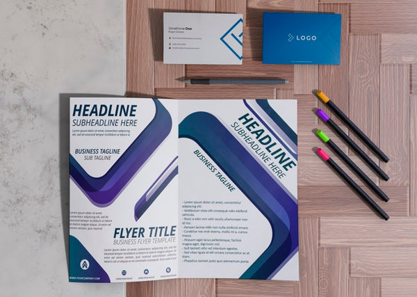 Free Various Office Supplies For Brand Company Business Mock-Up Paper Psd