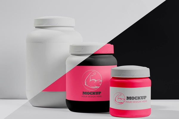 Free Various Pink Fitness Protein Powder And Pills Psd