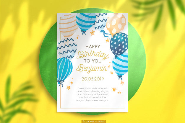 Free Vertical Birthday Card Mockup Psd