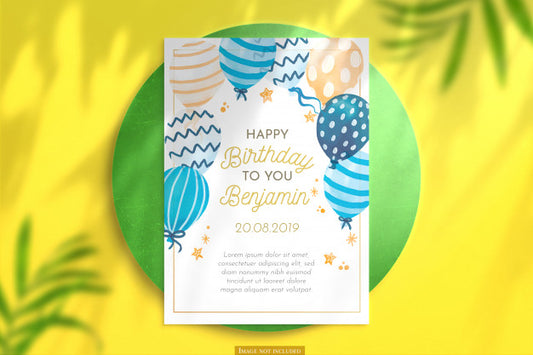 Free Vertical Birthday Card Mockup Psd