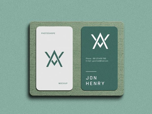 Free Vertical Business Card Mockup Psd