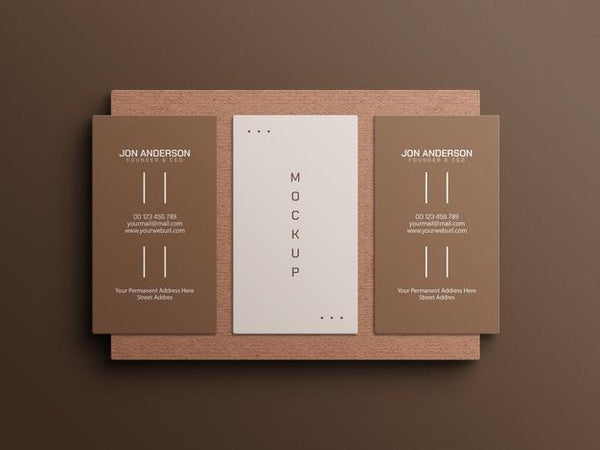 Free Vertical Business Card Mockup Psd