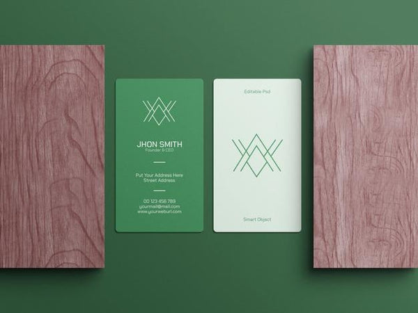 Free Vertical Business Card Mockup Psd