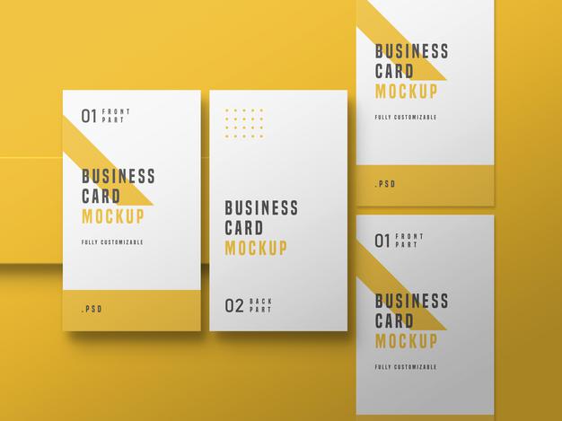 Free Vertical Business Card Set Mockup Psd