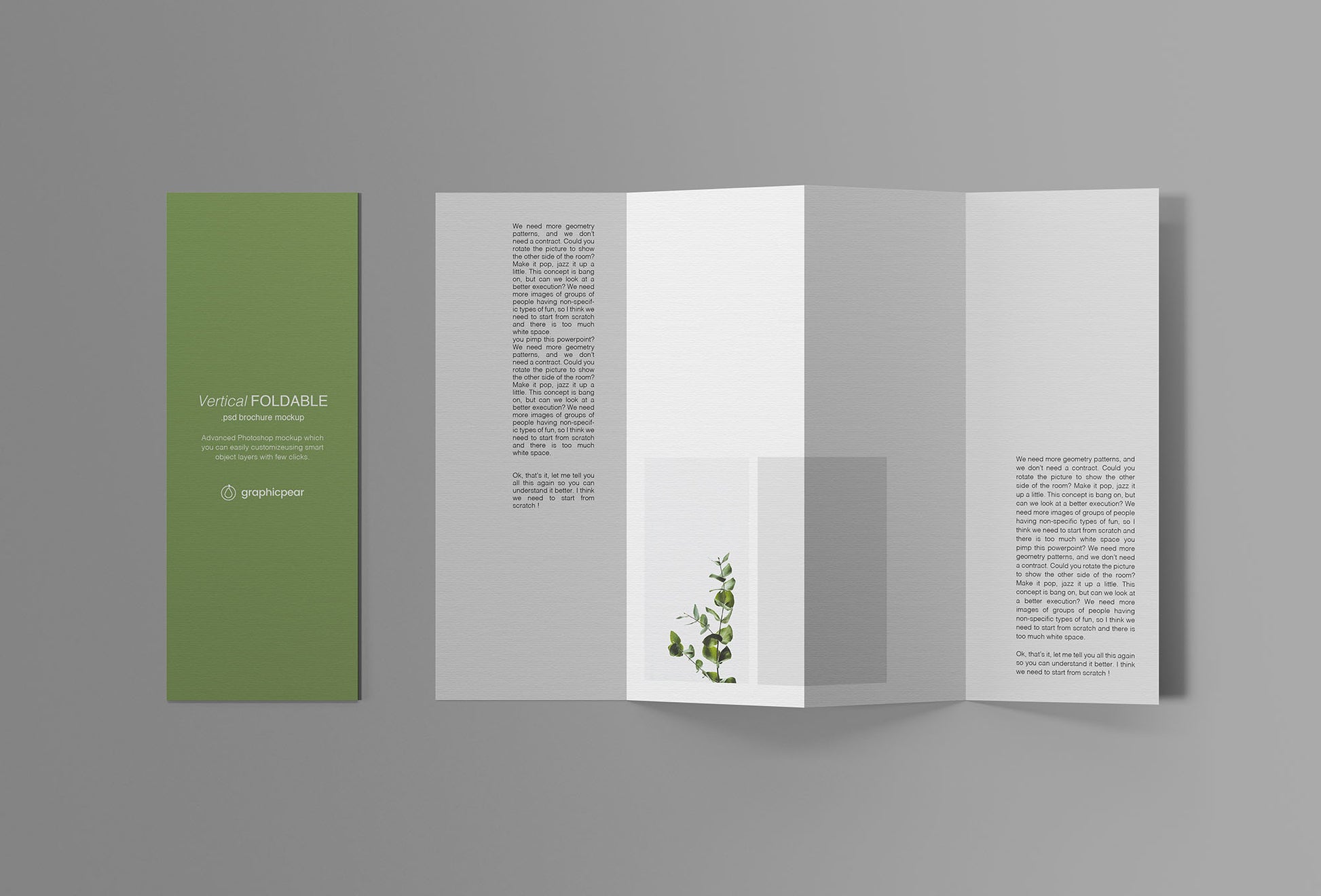 Free Vertical Foldable Brochure Mockup