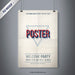Free Vintage Party Poster Mockup Psd