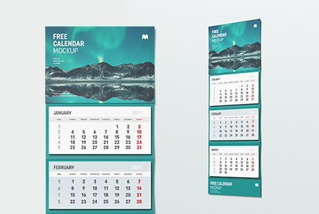 Free Wall Calendar Mockup