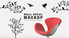 Free Wall Decal / Sticker Mockup Psd File