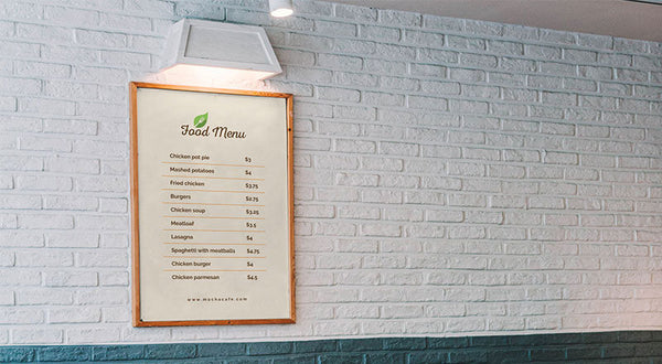 Free Wall Framed Food Restaurant Menu Poster Mockup Psd