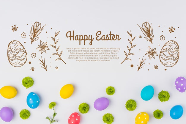 Free Wall Mockup Easter Concept Psd