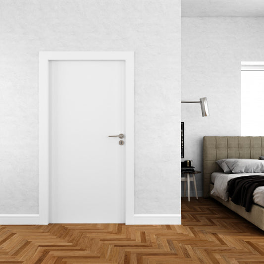 Free Wall With Blank Door Mockup Psd