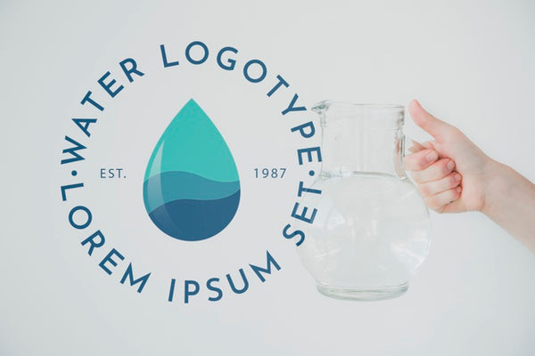 Free Water Logo Mockup On Copyspace Psd