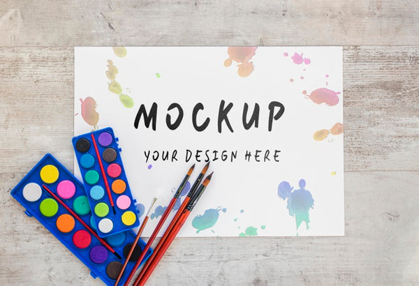 Free Watercolor Elements Assortment With Mock-Up Psd